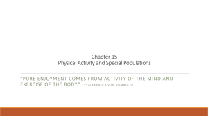 Chapter 15 Physical Activity and Special Populations