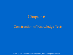 Chapter 6 Construction of Knowledge Tests