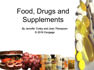 Food, Drugs and Supplements By Jennifer Turley and Joan Thompson © 2016 Cengage
