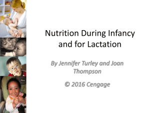 Nutrition During Infancy and for Lactation By Jennifer Turley and Joan Thompson