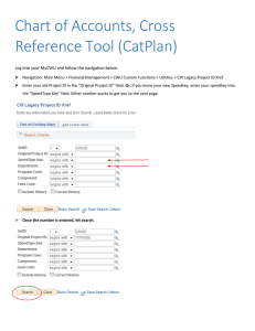 Chart of Accounts, Cross Reference Tool (CatPlan)