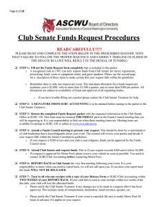 Club Senate Funds Request Procedures READ CAREFULLY!!!!!