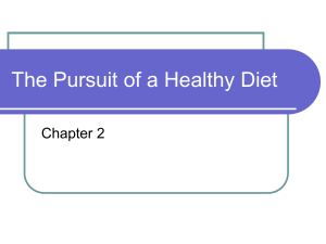The Pursuit of a Healthy Diet Chapter 2