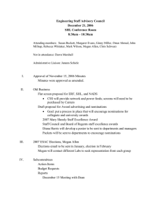 Engineering Staff Advisory Council December 21, 2006 SHL Conference Room 8:30am – 10:30am