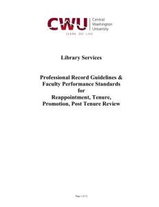 Library Services Professional Record Guidelines &amp; Faculty Performance Standards