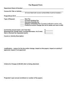 Fee Request Form