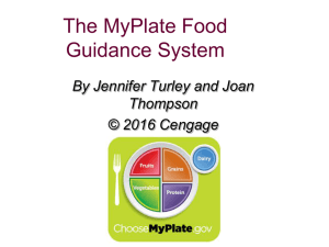 The MyPlate Food Guidance System By Jennifer Turley and Joan Thompson