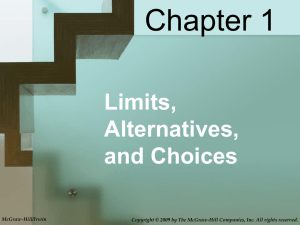 Chapter 1 Limits, Alternatives, and Choices