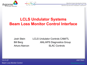LCLS Undulator Systems Beam Loss Monitor Control Interface