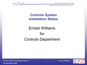 Ernest Williams for Controls Department Controls System