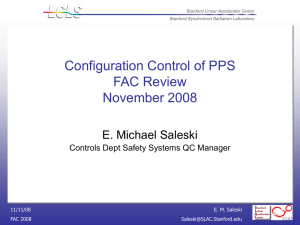 Configuration Control of PPS FAC Review November 2008 E. Michael Saleski