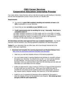 CWU Career Services Cooperative Education Internship Process