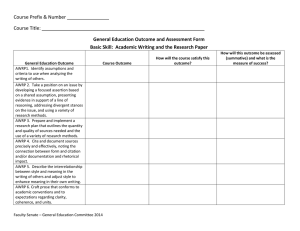 Course Prefix &amp; Number  Course Title: General Education Outcome and Assessment Form