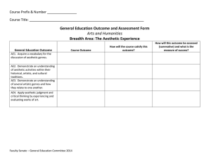 General Education Outcome and Assessment Form Breadth Area: The Aesthetic Experience