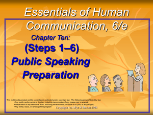 Essentials of Human Communication, 6/e –6) (Steps 1