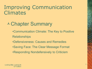 Improving Communication Climates Chapter Summary