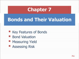  Chapter 7 Bonds and Their Valuation Key Features of Bonds
