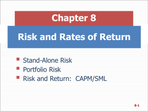  Chapter 8 Risk and Rates of Return Stand-Alone Risk