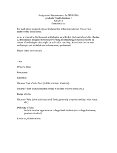 Assignment Requirements for MUS 6566 graduate Vocal Literature I Fall 2015 Oratorio Arias