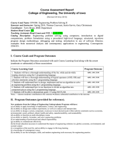 Course Assessment Report College of Engineering, The University of Iowa