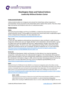 Washington State and Federal Actions Leadership Without Borders Center Undocumented Students