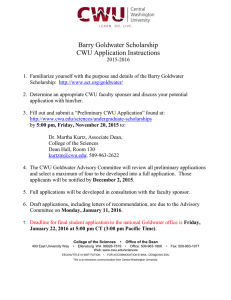 Barry Goldwater Scholarship CWU Application Instructions