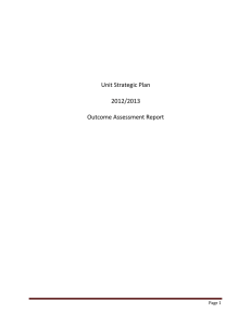 Unit Strategic Plan 2012/2013 Outcome Assessment Report
