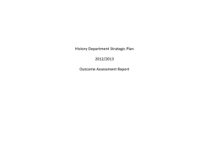History Department Strategic Plan 2012/2013 Outcome Assessment Report