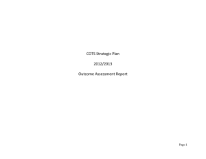 COTS Strategic Plan 2012/2013 Outcome Assessment Report
