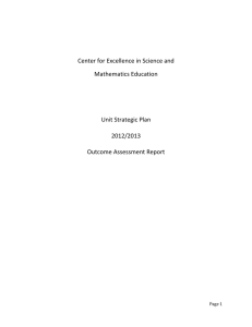 Center for Excellence in Science and Mathematics Education Unit Strategic Plan