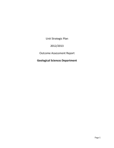 Unit Strategic Plan 2012/2013 Outcome Assessment Report