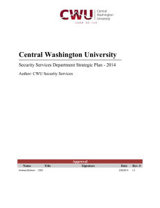 Central Washington University  Security Services Department Strategic Plan - 2014