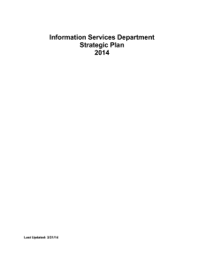 Information Services Department Strategic Plan 2014