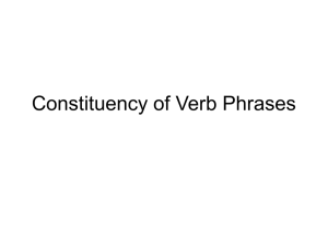 Constituency of Verb Phrases