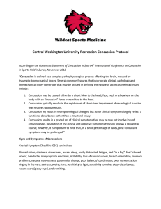Wildcat Sports Medicine Central Washington University Recreation Concussion Protocol