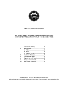 CENTRAL WASHINGTON UNIVERSITY 2014 FACULTY SURVEY OF STUDENT ENGAGEMENT (FSSE) RESPONSES