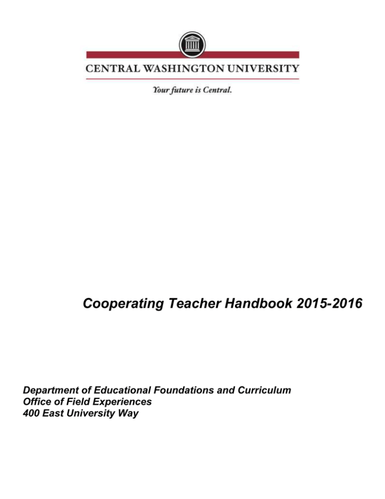 Cooperating Teacher Handbook 2015 2016