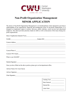 Non-Profit Organization Management MINOR APPLICATION