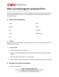 New course/program proposal form
