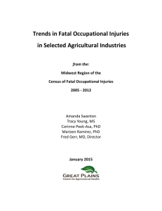 Trends in Fatal Occupational Injuries in Selected Agricultural Industries