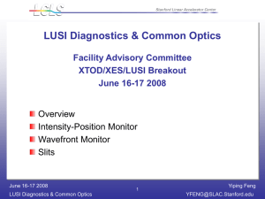 LUSI Diagnostics &amp; Common Optics Facility Advisory Committee XTOD/XES/LUSI Breakout June 16-17 2008