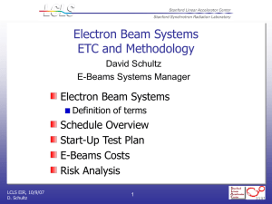 Electron Beam Systems ETC and Methodology Schedule Overview Start-Up Test Plan
