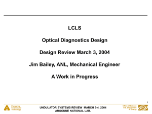 LCLS Optical Diagnostics Design Design Review March 3, 2004