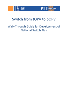 Switch from tOPV to bOPV Walk-Through Guide for Development of