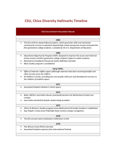 CSU, Chico Diversity Hallmarks Timeline