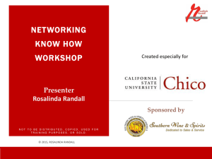 NETWORKING KNOW HOW WORKSHOP Presenter