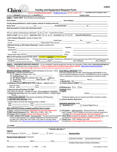 Facility and Equipment Request Form (FERF)