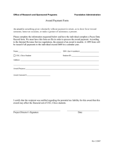 Award Payment Form