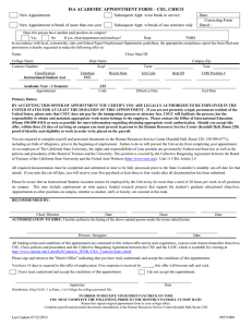 ISA ACADEMIC APPOINTMENT FORM – CSU, CHICO