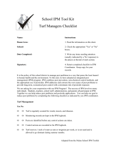School IPM Tool Kit Turf Managers Checklist